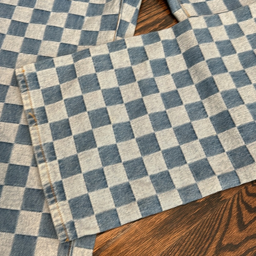 Forever 21 Blue and White Checkered Women Jeans - Picture 6 of 8